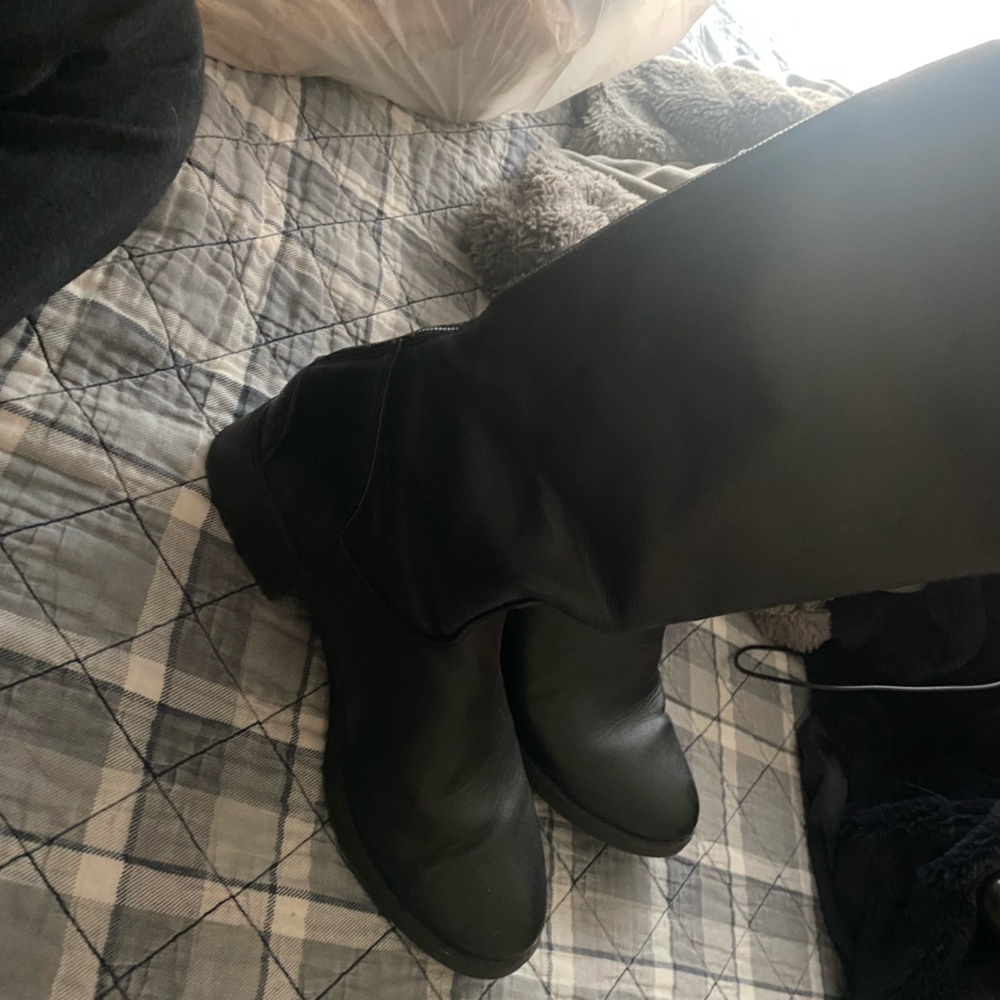 Black knee high boots